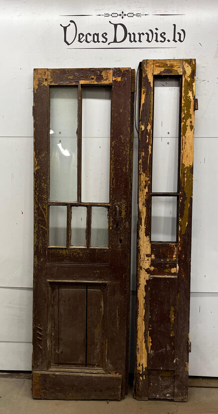 Masīvkoka pildiņa durvis ar stiklu - N.r216, 217. Izmērs 32+60 x 205 cm, biezums 4.5 cm